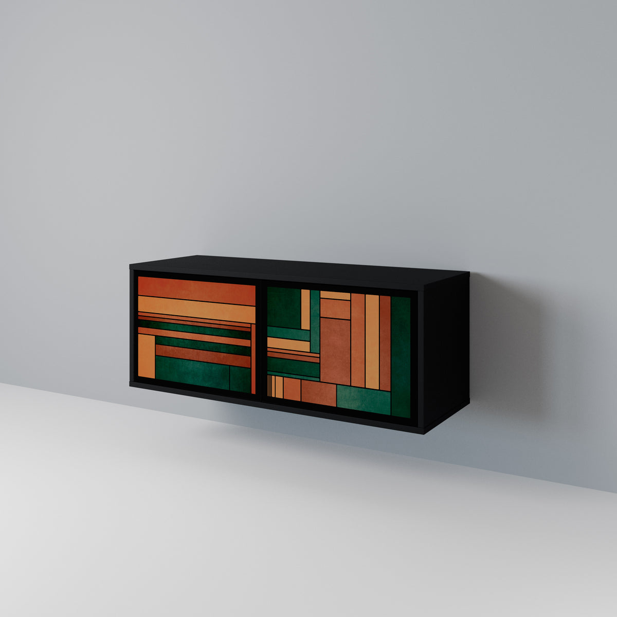 EARTHY FIGURES Mueble de TV Compacto de 2 puertas
