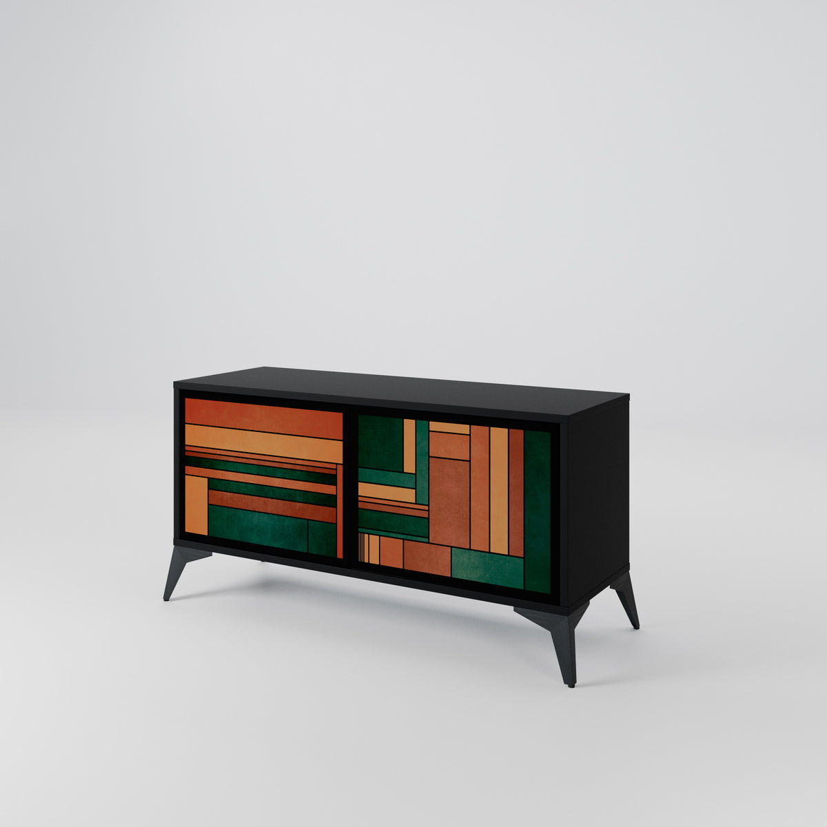 EARTHY FIGURES Mueble de TV Compacto de 2 puertas