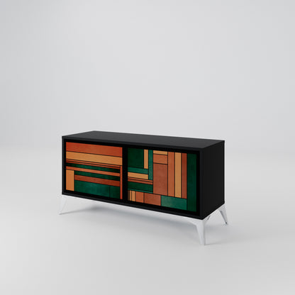 EARTHY FIGURES Mueble de TV Compacto de 2 puertas