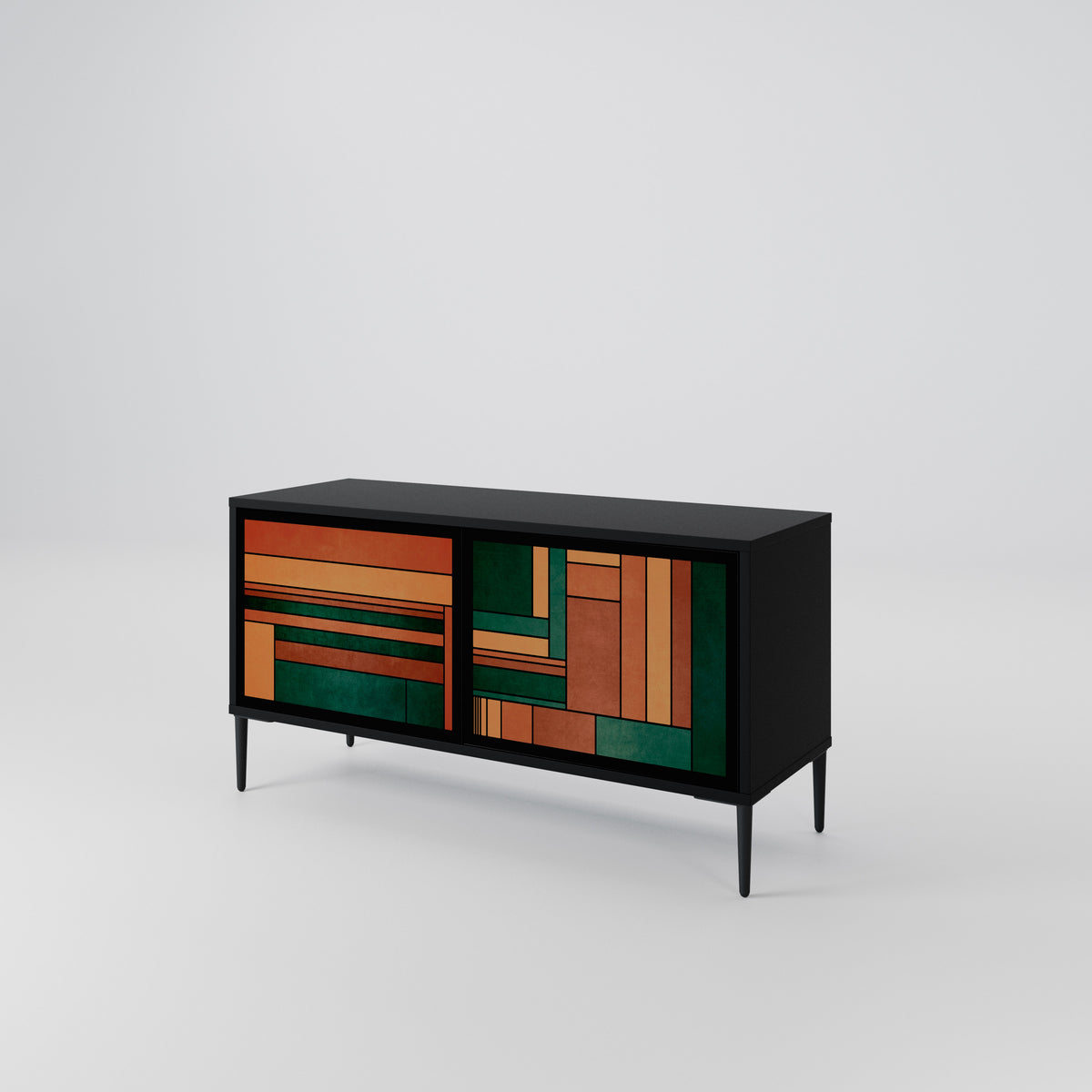 EARTHY FIGURES Mueble de TV Compacto de 2 puertas