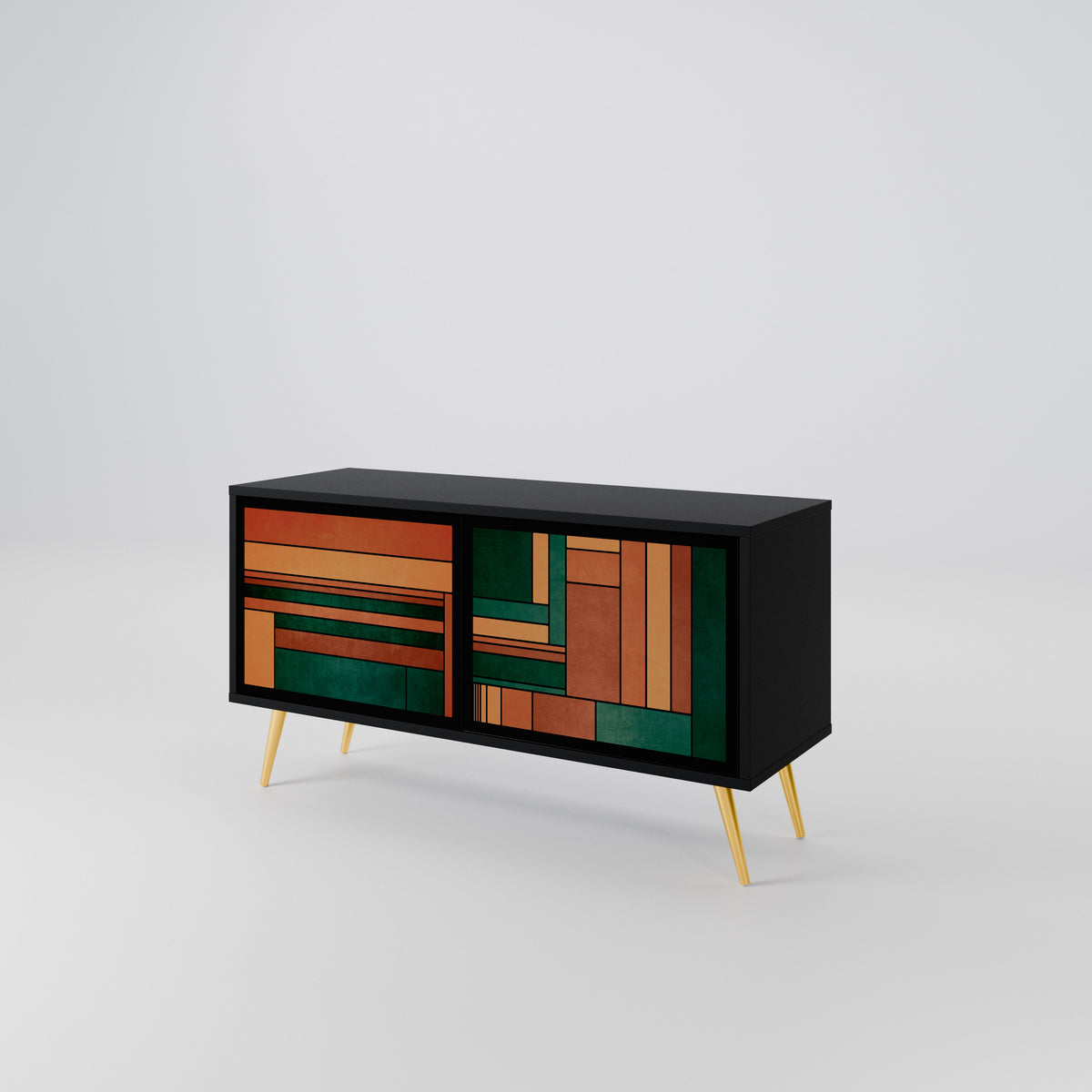 EARTHY FIGURES Mueble de TV Compacto de 2 puertas