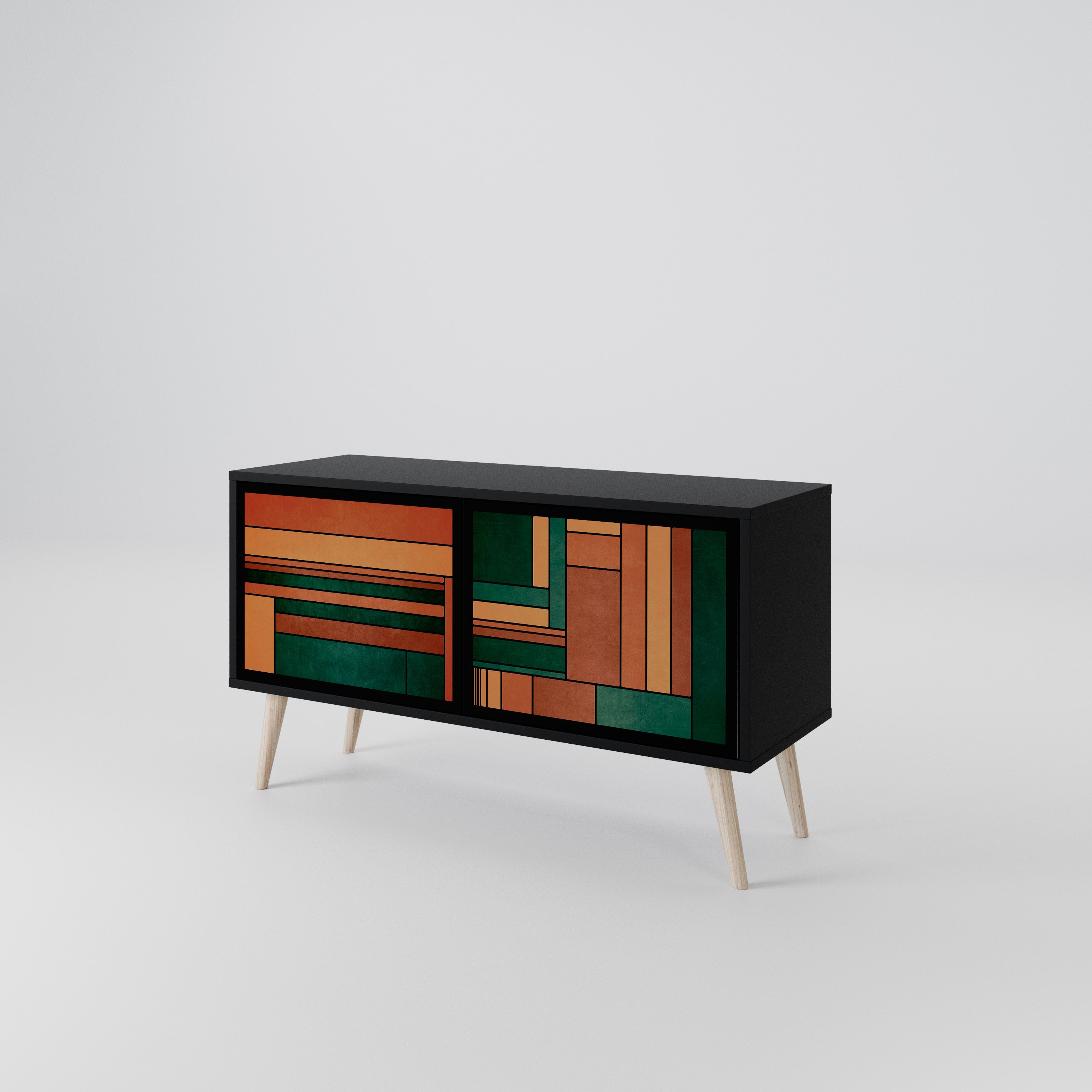 EARTHY FIGURES Compact 2-Door TV Cabinet