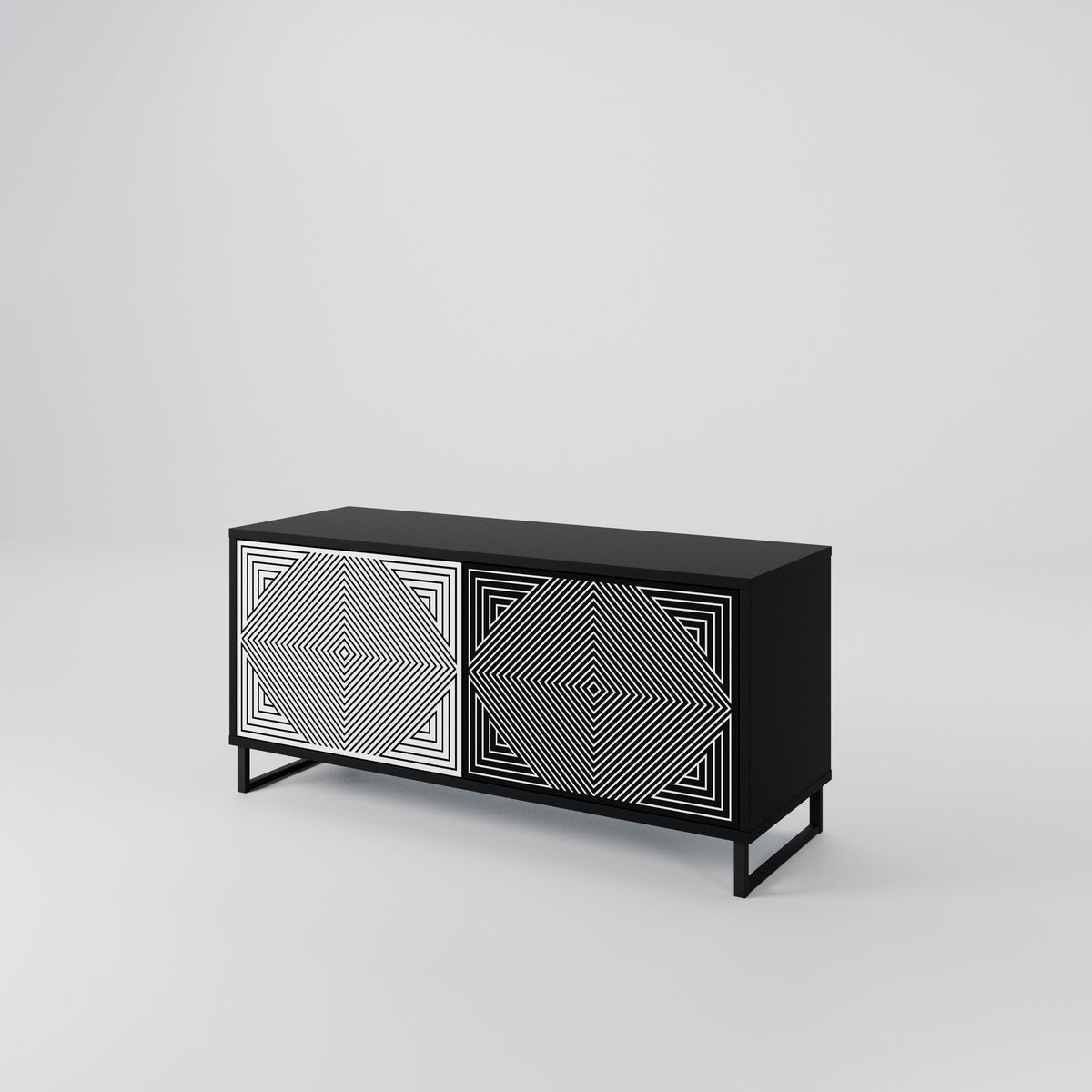POLYGON ILLUSION Compact 2-Door TV Cabinet