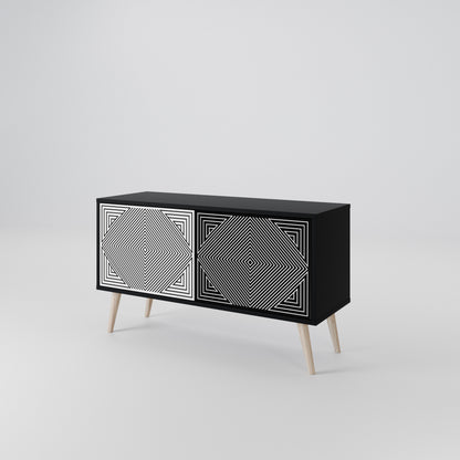 POLYGON ILLUSION Compact 2-Door TV Cabinet