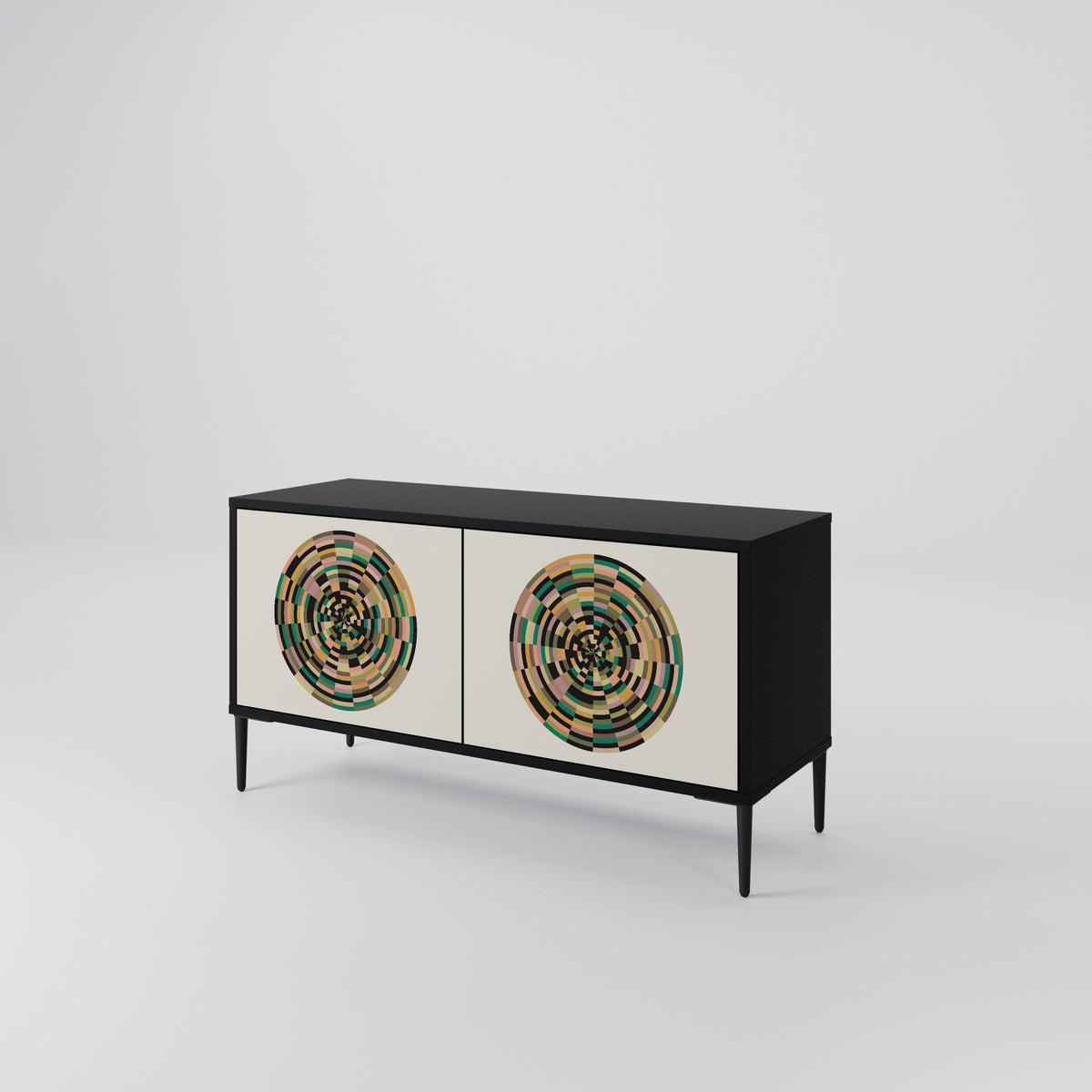GREEN CIRCLES Mueble de TV Compacto de 2 puertas