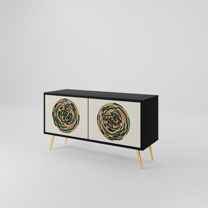 GREEN CIRCLES Mueble de TV Compacto de 2 puertas
