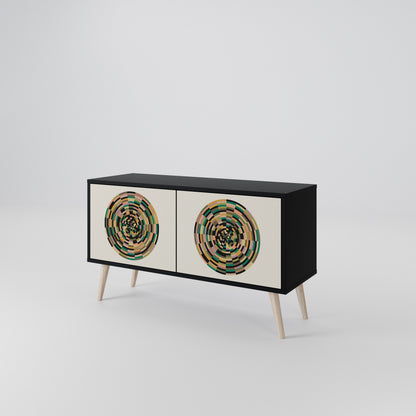 GREEN CIRCLES Mueble de TV Compacto de 2 puertas