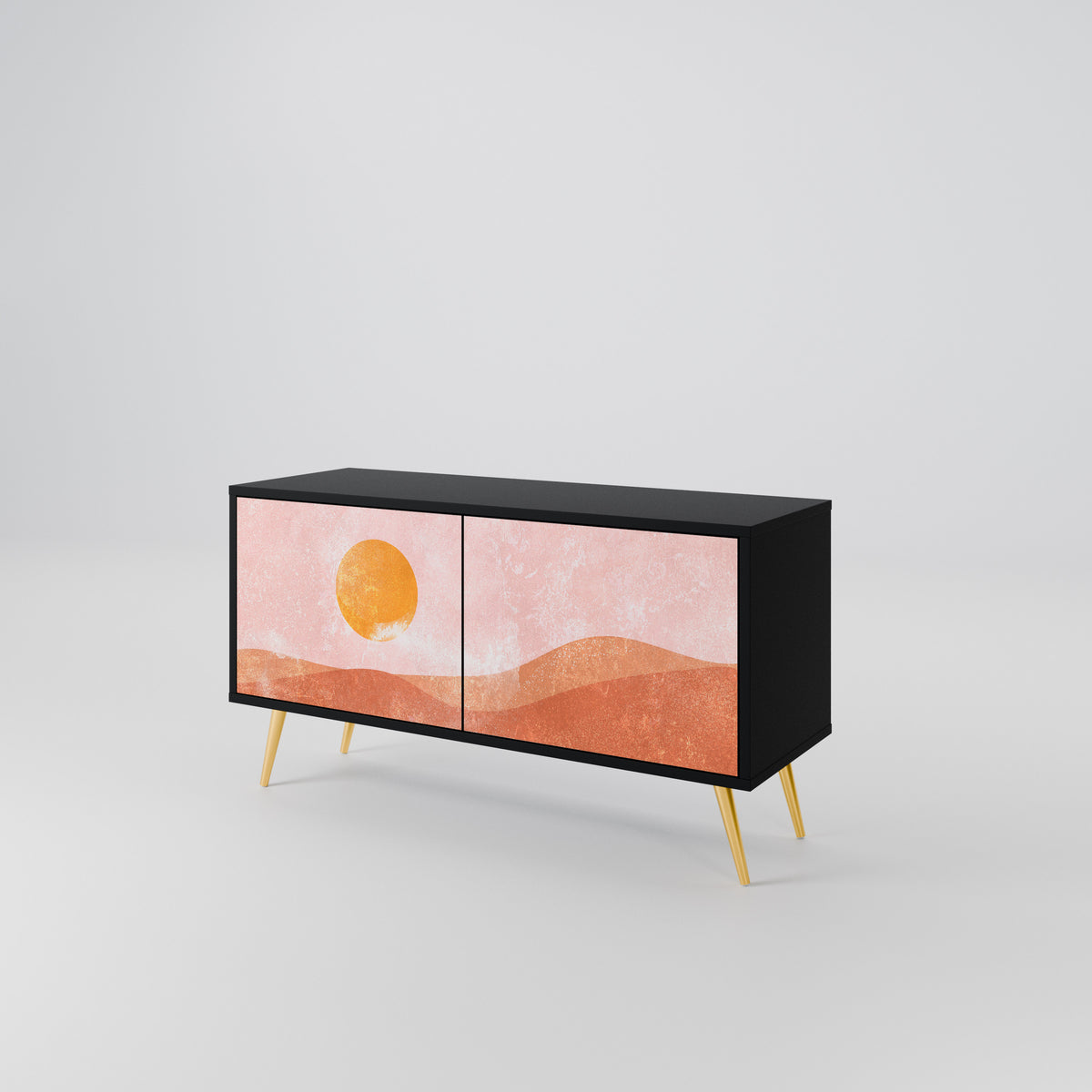 LUMINOUS SUNLIGHT Mueble de TV Compacto de 2 puertas