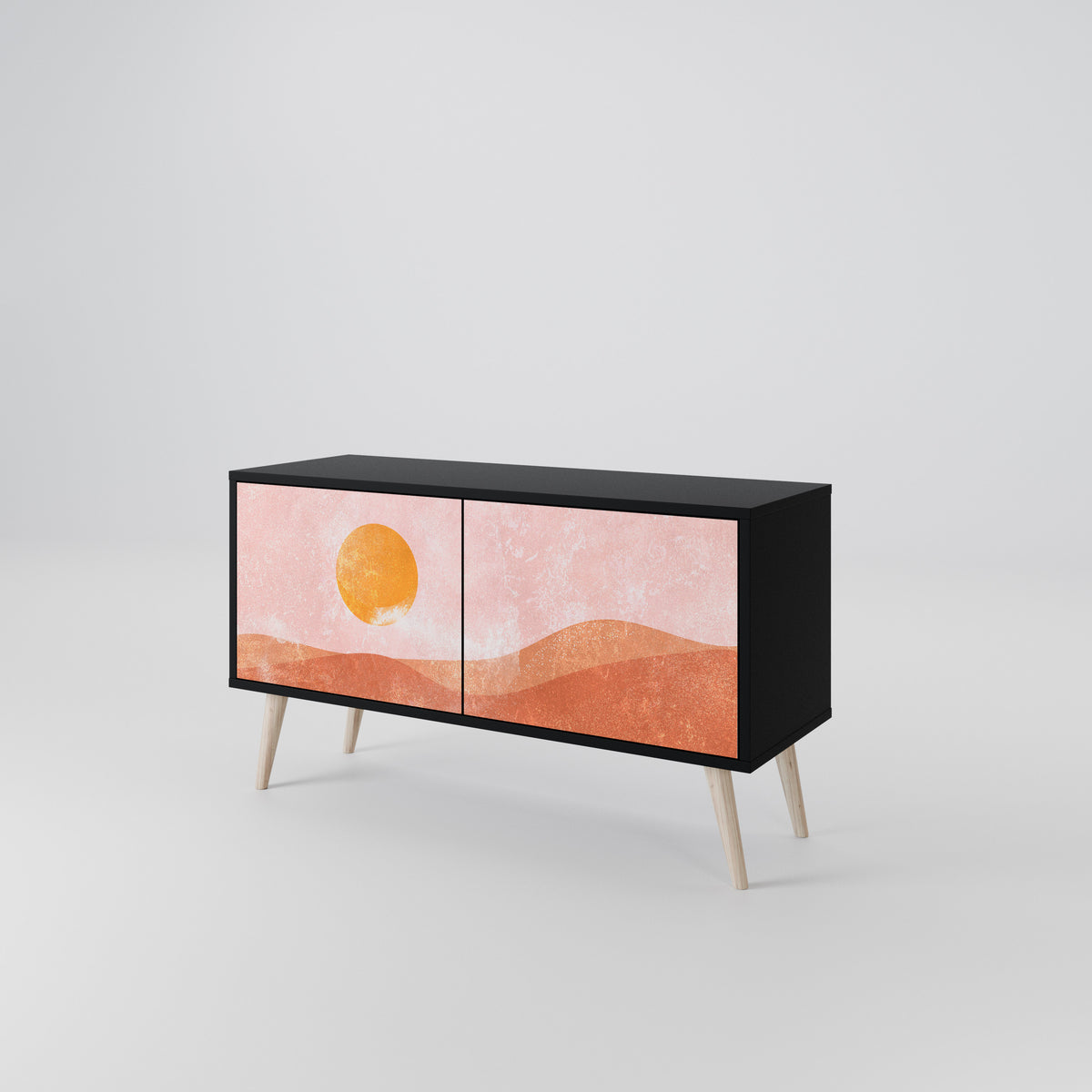 LUMINOUS SUNLIGHT Mueble de TV Compacto de 2 puertas