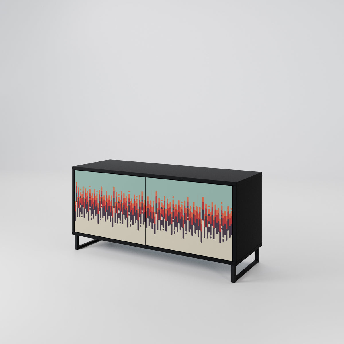 CHROMA CONTOURS Mueble de TV Compacto de 2 puertas