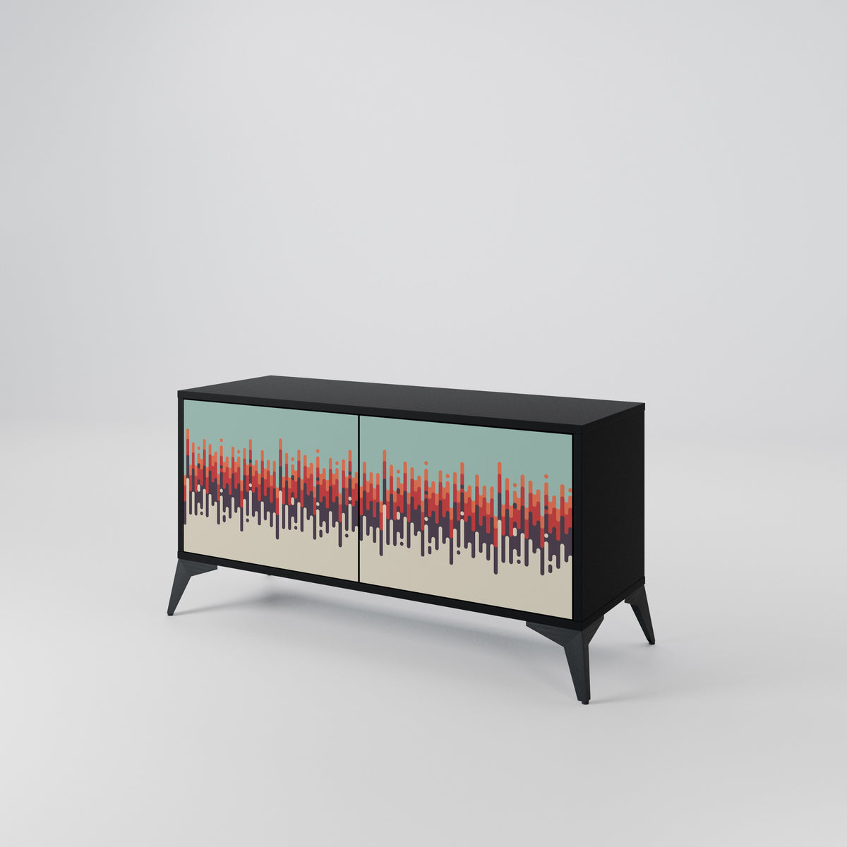 CHROMA CONTOURS Mueble de TV Compacto de 2 puertas