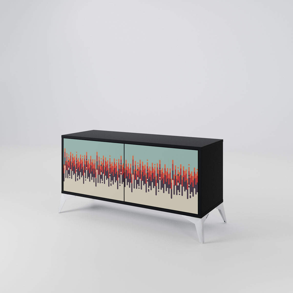 CHROMA CONTOURS Mueble de TV Compacto de 2 puertas