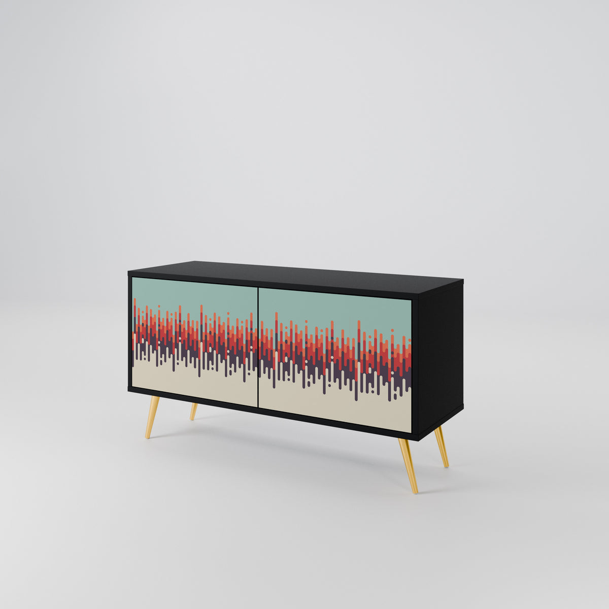 CHROMA CONTOURS Mueble de TV Compacto de 2 puertas
