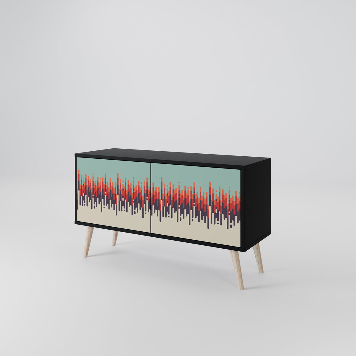 CHROMA CONTOURS Mueble de TV Compacto de 2 puertas