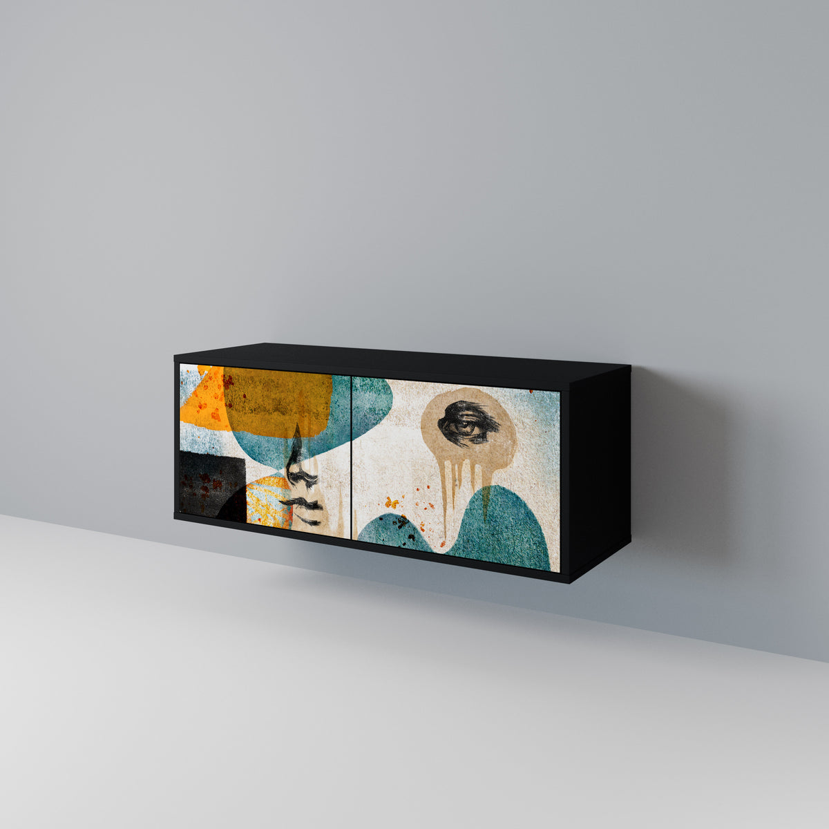 ABSTRACT FACES Mueble de TV Compacto de 2 puertas