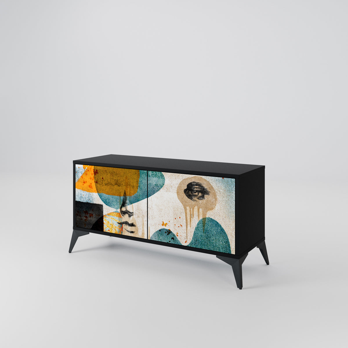 ABSTRACT FACES Mueble de TV Compacto de 2 puertas