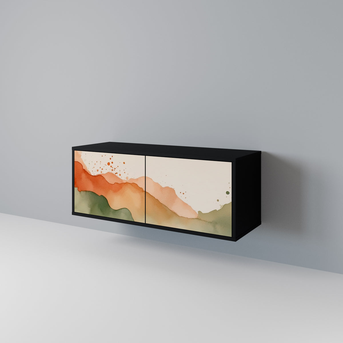 WATERCOLOUR PEAKS Mueble de TV Compacto de 2 puertas
