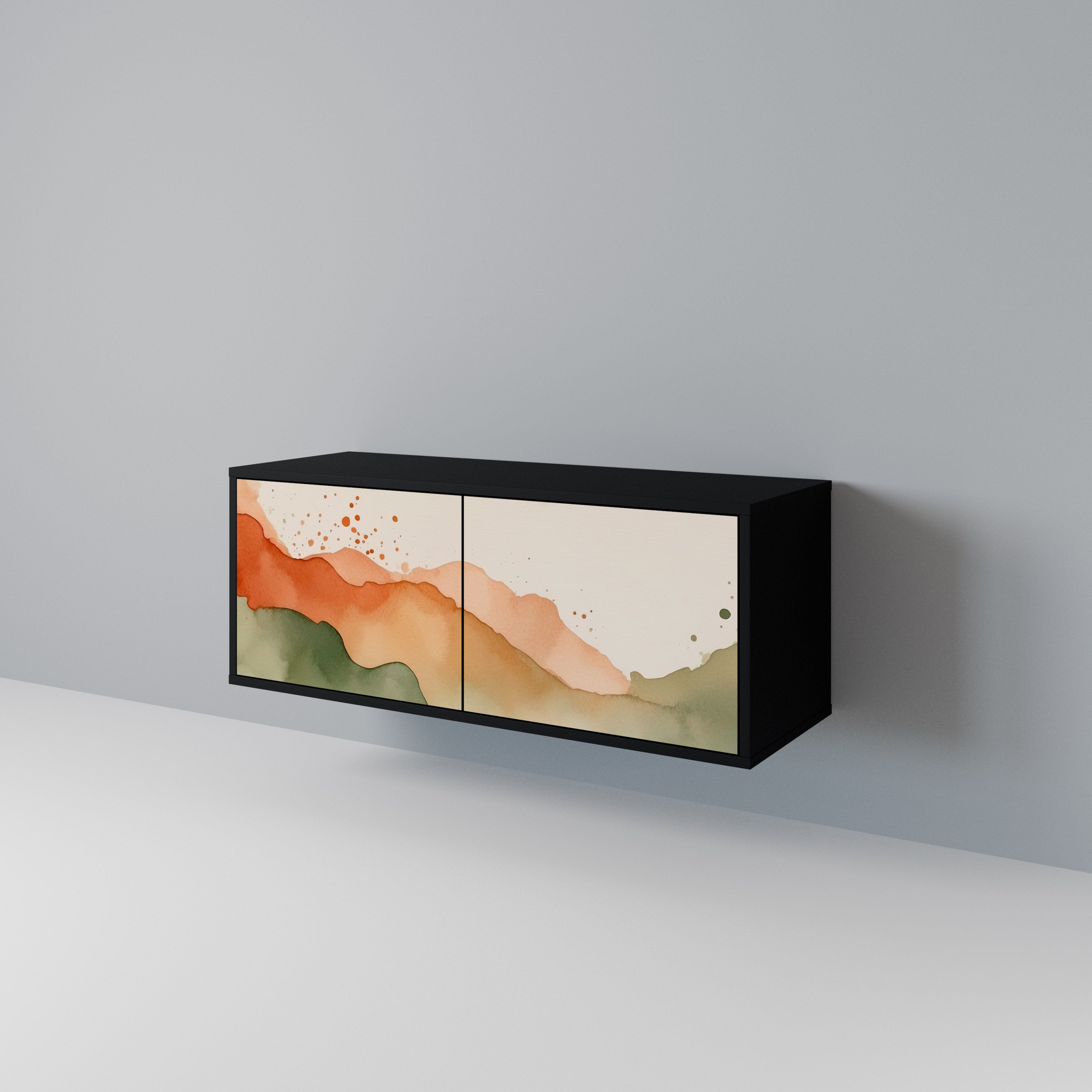WATERCOLOUR PEAKS Compact 2-Door TV Cabinet