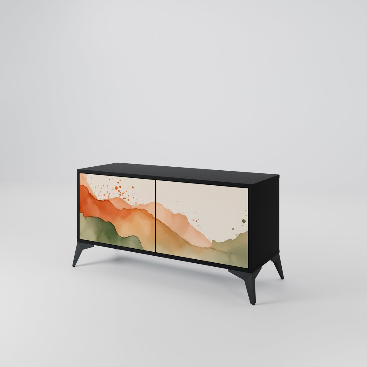 WATERCOLOUR PEAKS Mueble de TV Compacto de 2 puertas