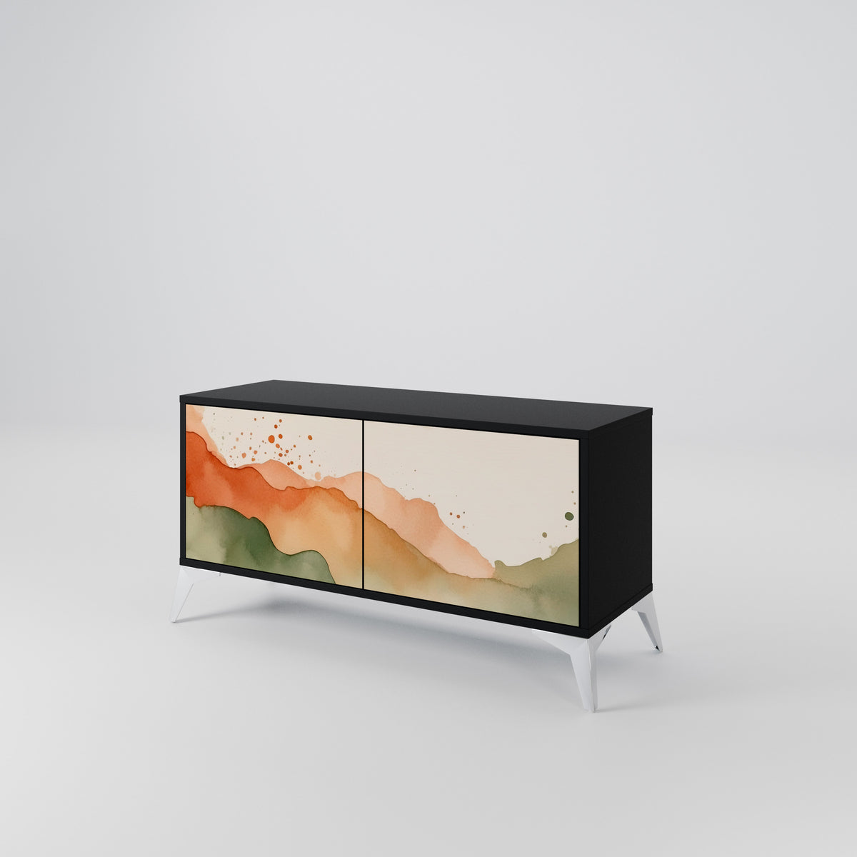 WATERCOLOUR PEAKS Mueble de TV Compacto de 2 puertas