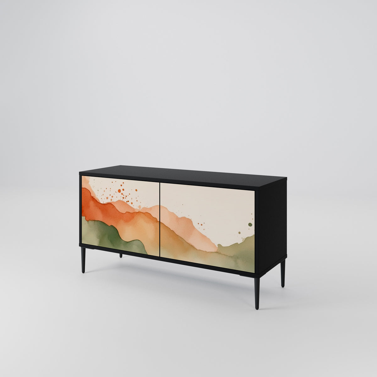 WATERCOLOUR PEAKS Mueble de TV Compacto de 2 puertas