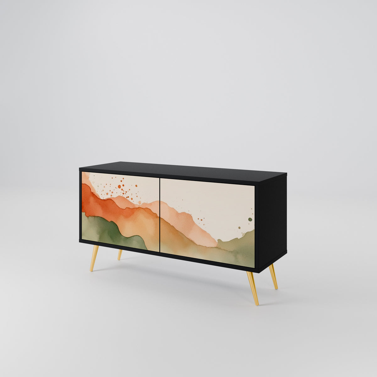 WATERCOLOUR PEAKS Mueble de TV Compacto de 2 puertas