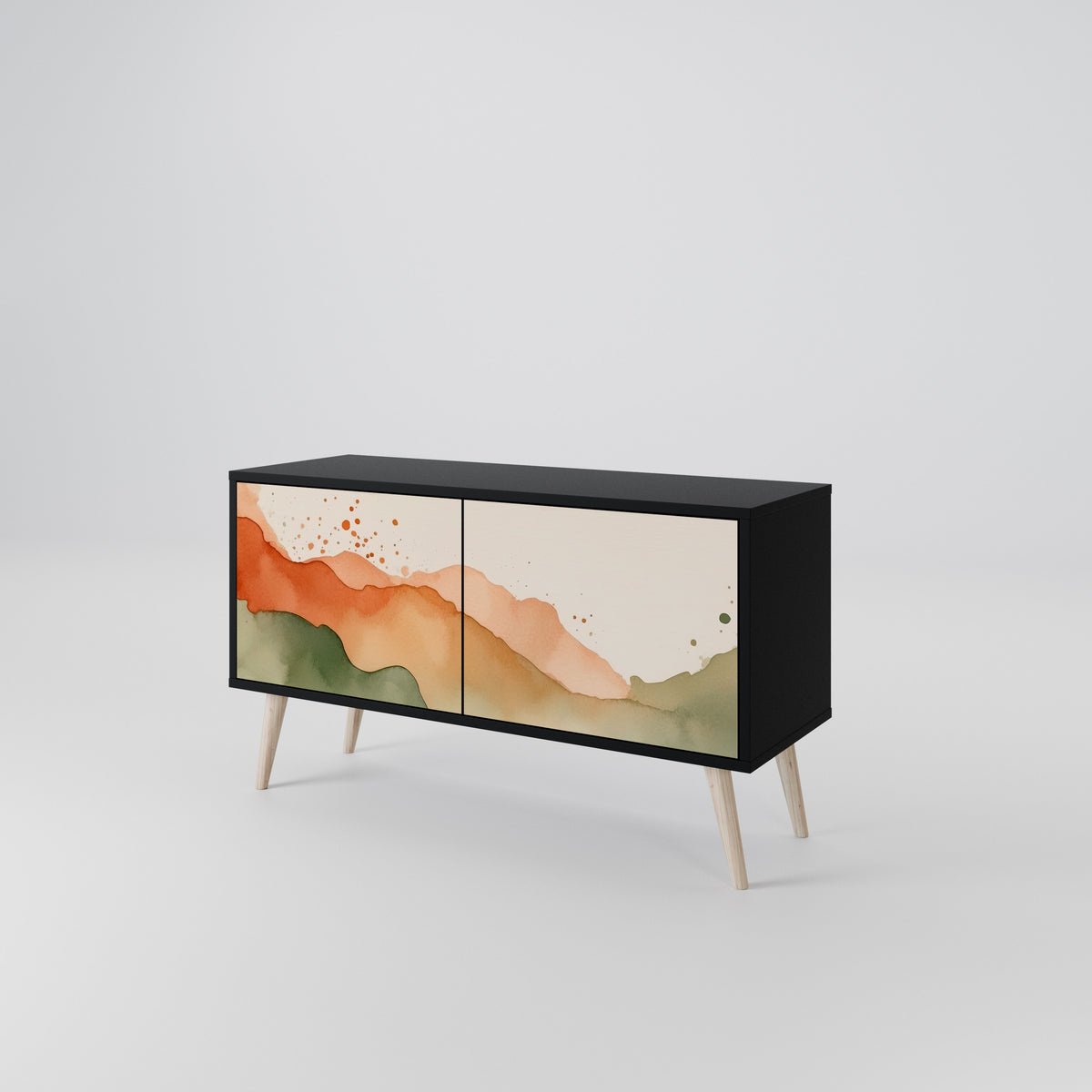 WATERCOLOUR PEAKS Mueble de TV Compacto de 2 puertas