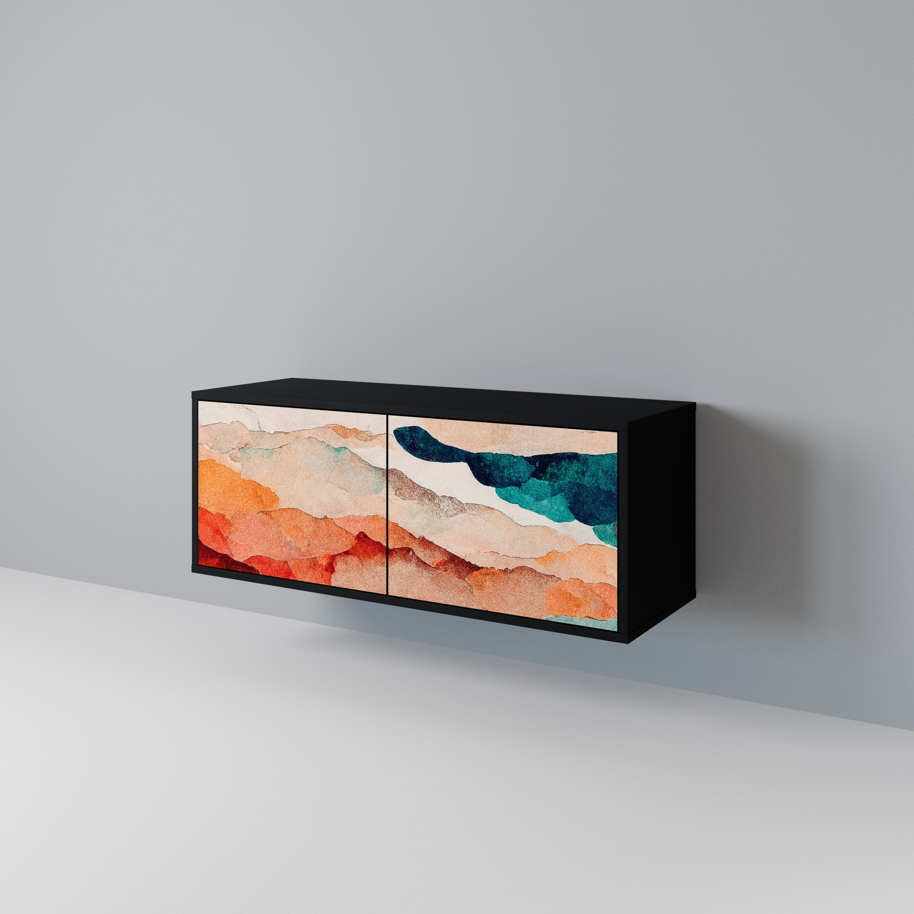 ABSTRACT LANDSCAPE Mueble de TV Compacto de 2 puertas
