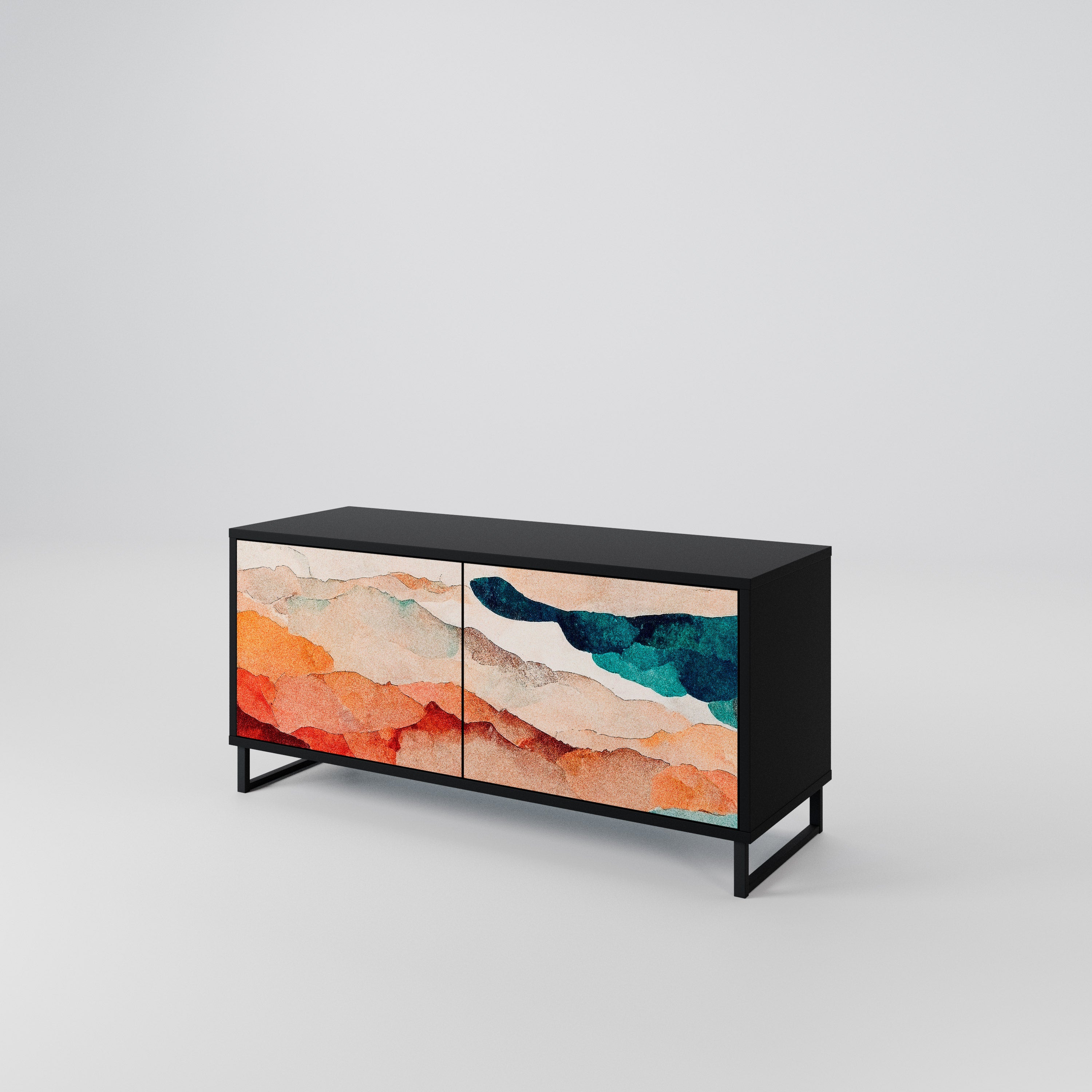 ABSTRACT LANDSCAPE Mueble de TV Compacto de 2 puertas