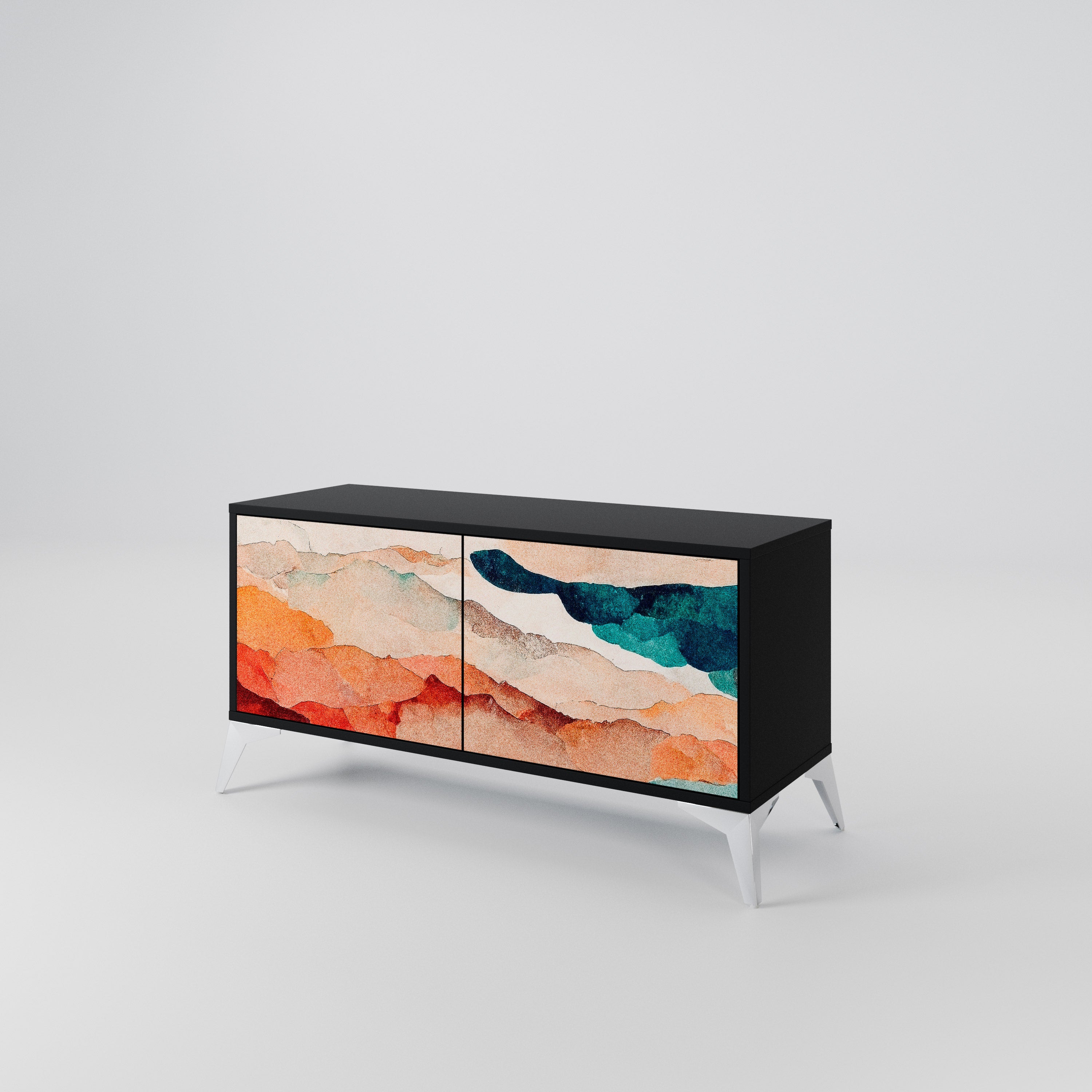 ABSTRACT LANDSCAPE Mueble de TV Compacto de 2 puertas