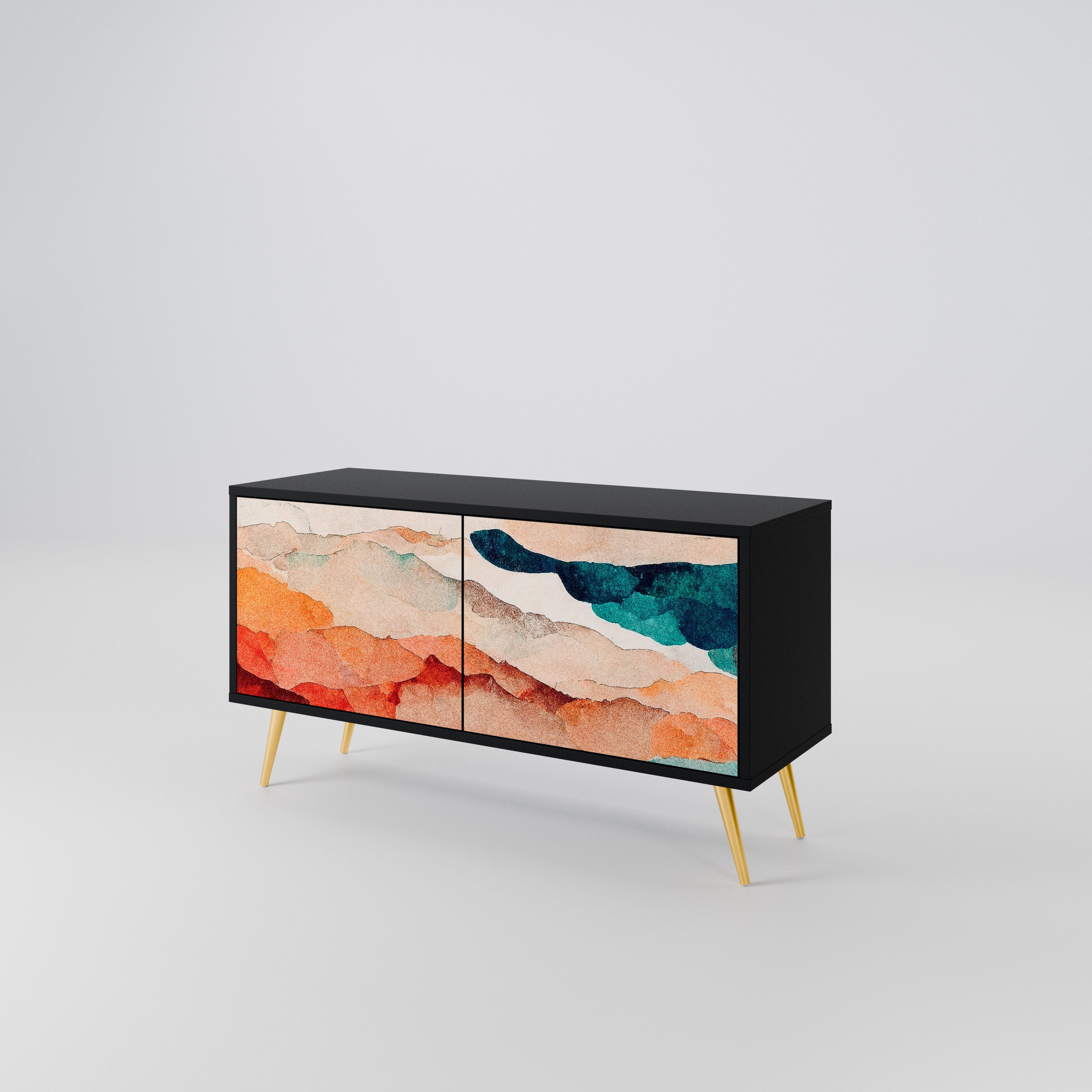 ABSTRACT LANDSCAPE Mueble de TV Compacto de 2 puertas