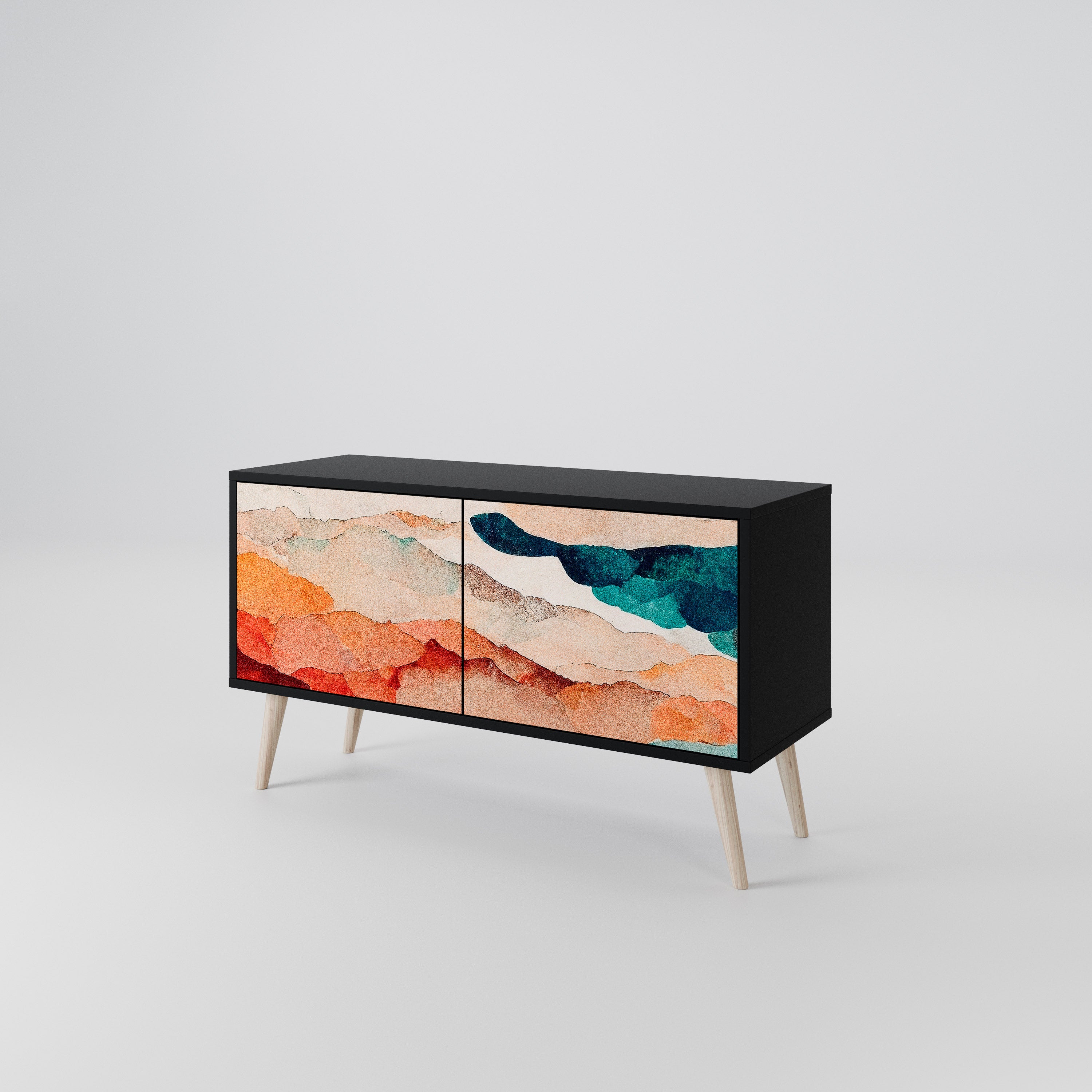 ABSTRACT LANDSCAPE Mueble de TV Compacto de 2 puertas