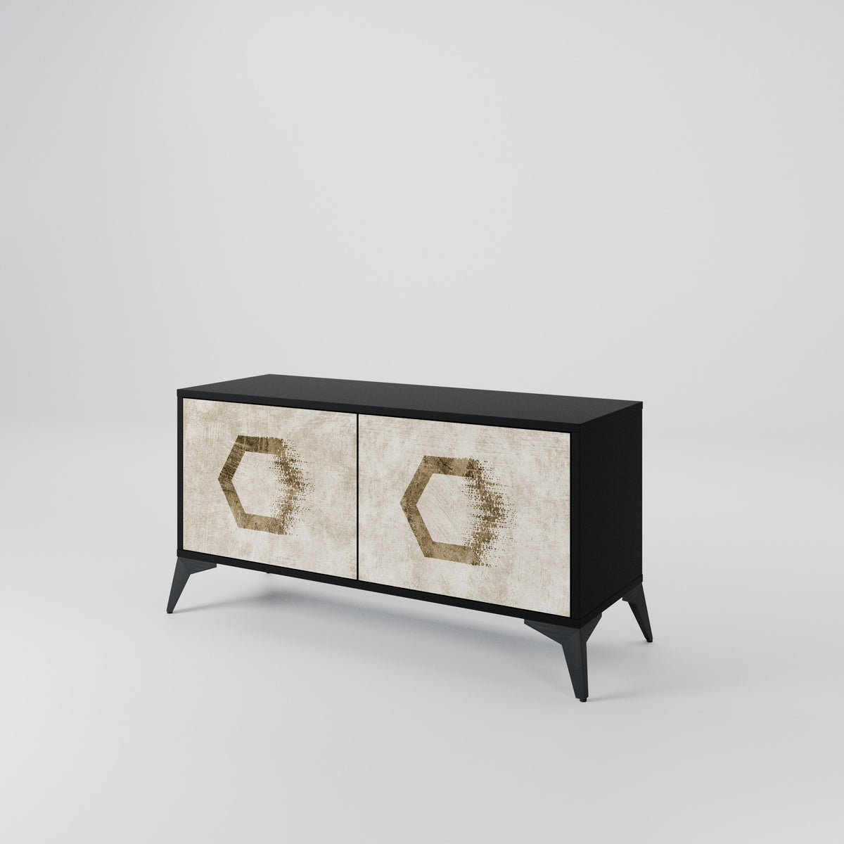 HEXAGONAL SHAPES Mueble de TV Compacto de 2 puertas