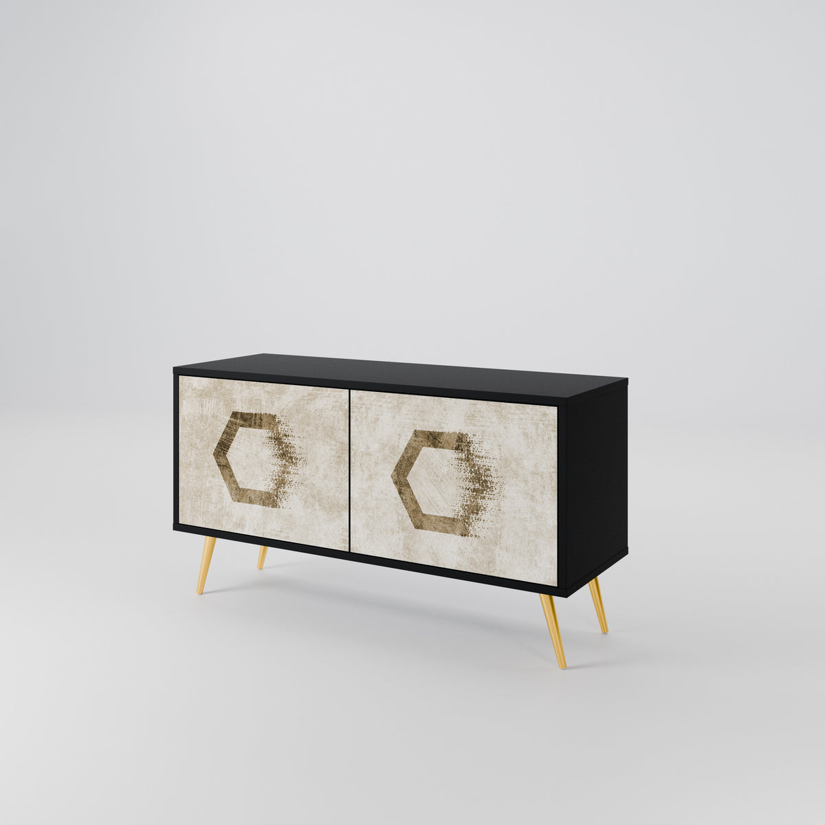 HEXAGONAL SHAPES Mueble de TV Compacto de 2 puertas