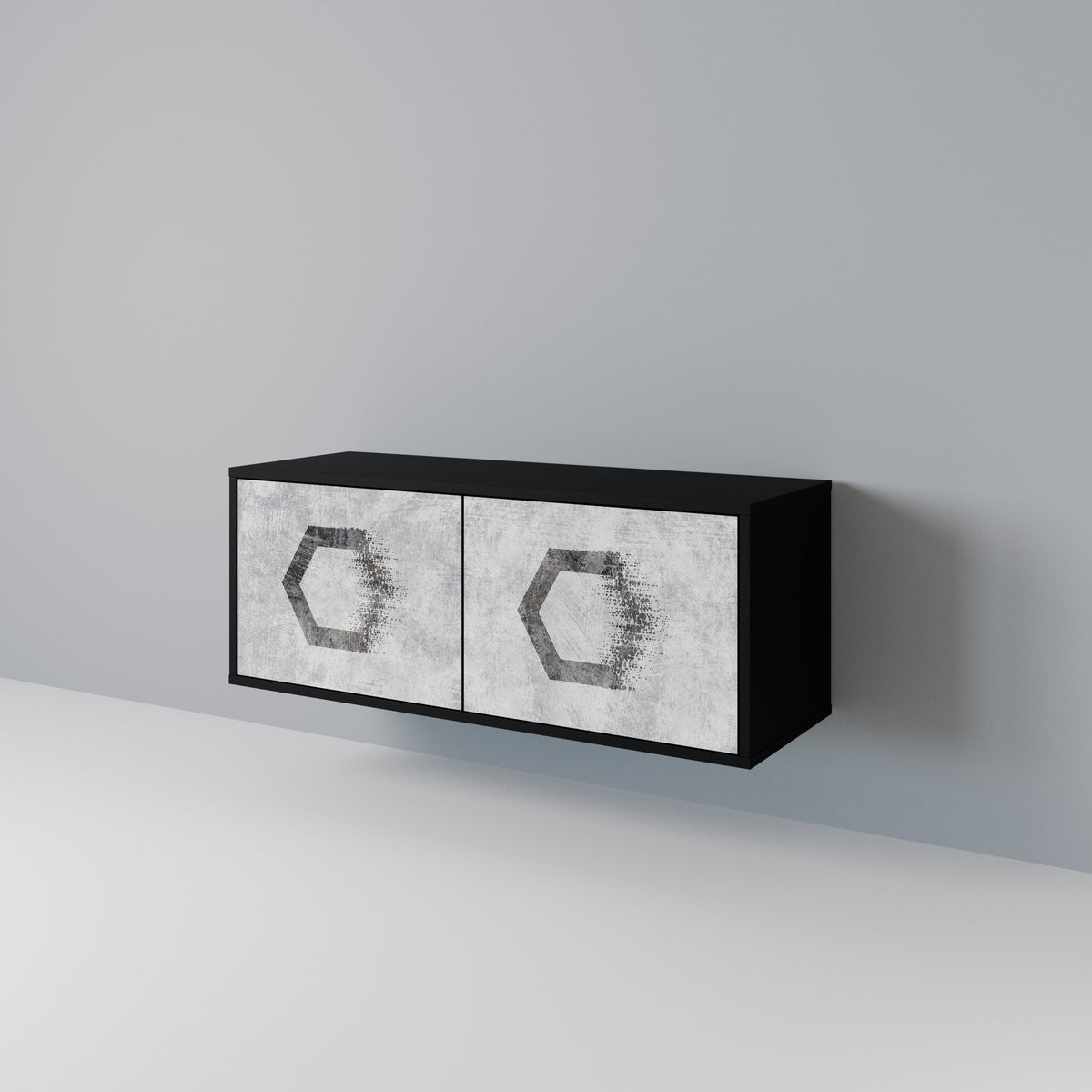 HEXAGONAL FIGURES Mueble de TV Compacto de 2 puertas