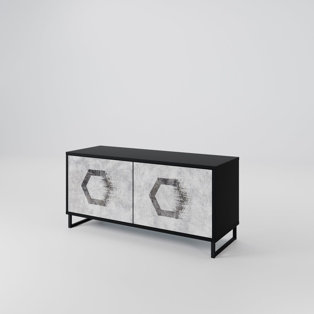 HEXAGONAL FIGURES Mueble de TV Compacto de 2 puertas