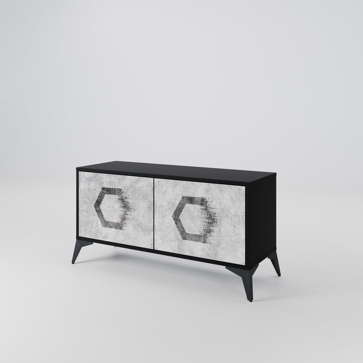 HEXAGONAL FIGURES Mueble de TV Compacto de 2 puertas
