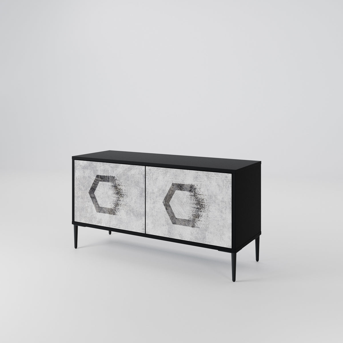 HEXAGONAL FIGURES Mueble de TV Compacto de 2 puertas