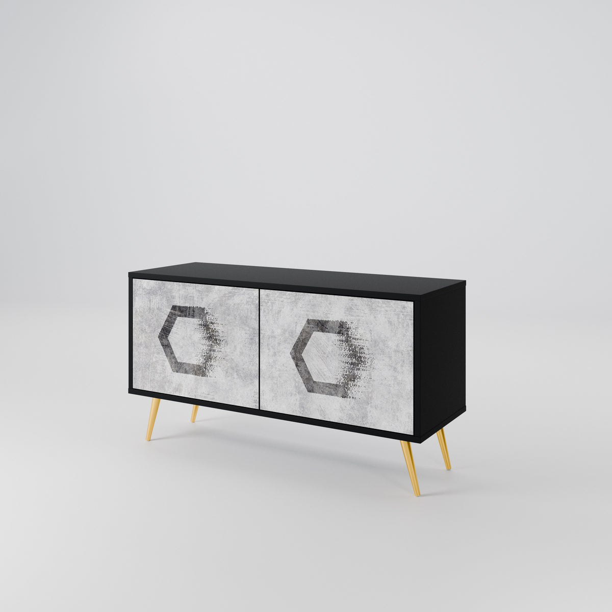 HEXAGONAL FIGURES Mueble de TV Compacto de 2 puertas