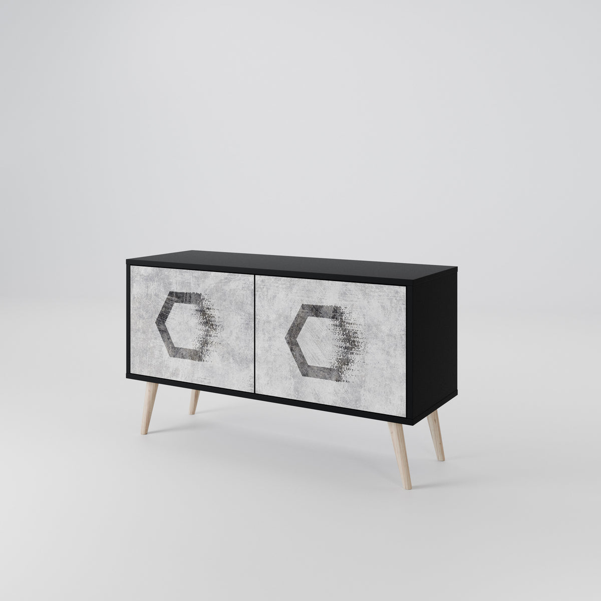 HEXAGONAL FIGURES Mueble de TV Compacto de 2 puertas