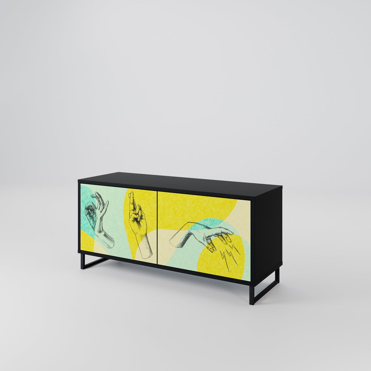 BODY LANGUAGE Mueble de TV Compacto de 2 puertas