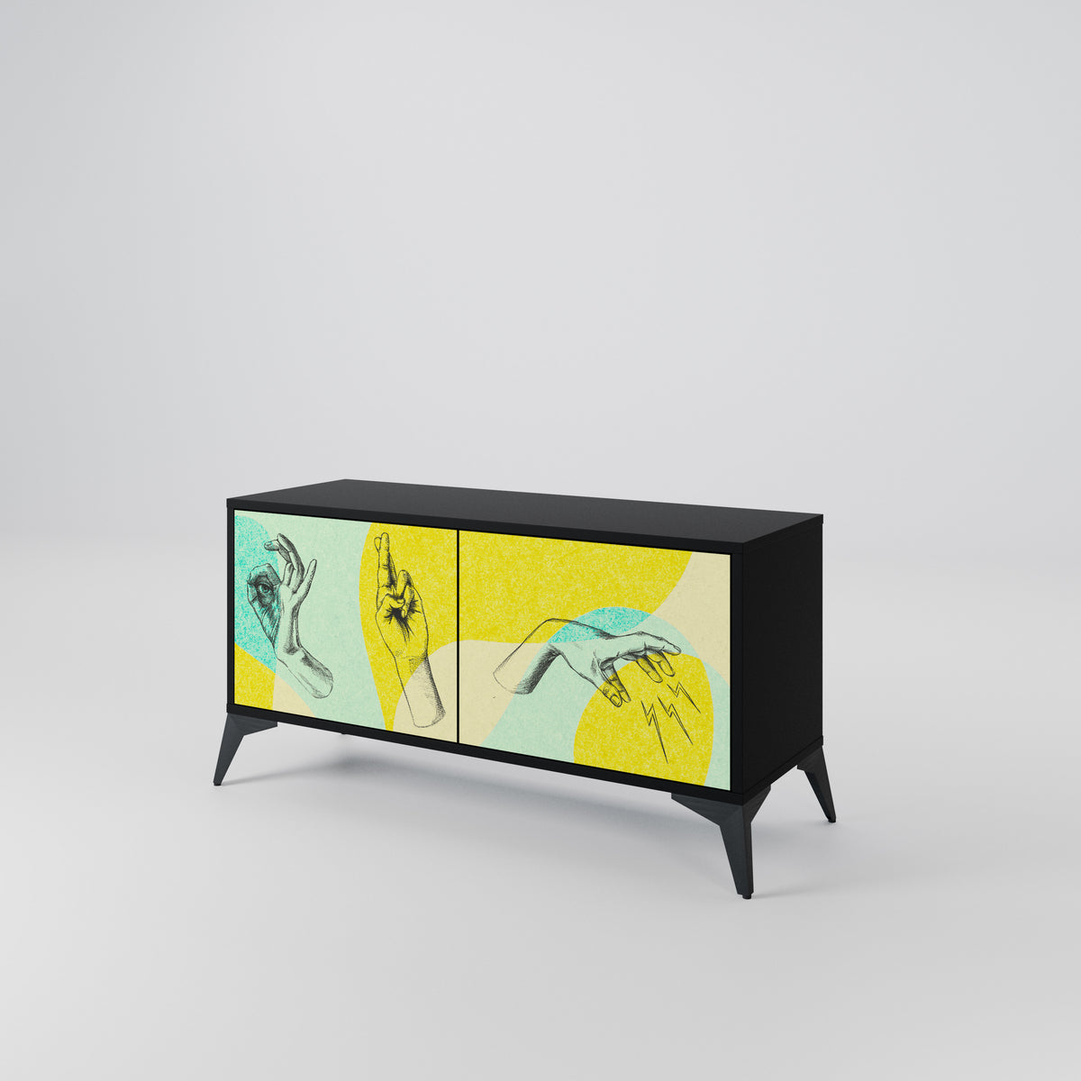 BODY LANGUAGE Mueble de TV Compacto de 2 puertas