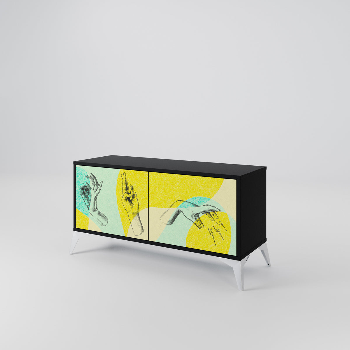 BODY LANGUAGE Mueble de TV Compacto de 2 puertas