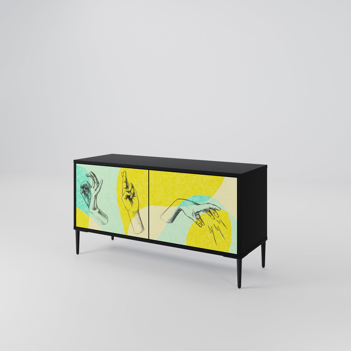 BODY LANGUAGE Mueble de TV Compacto de 2 puertas