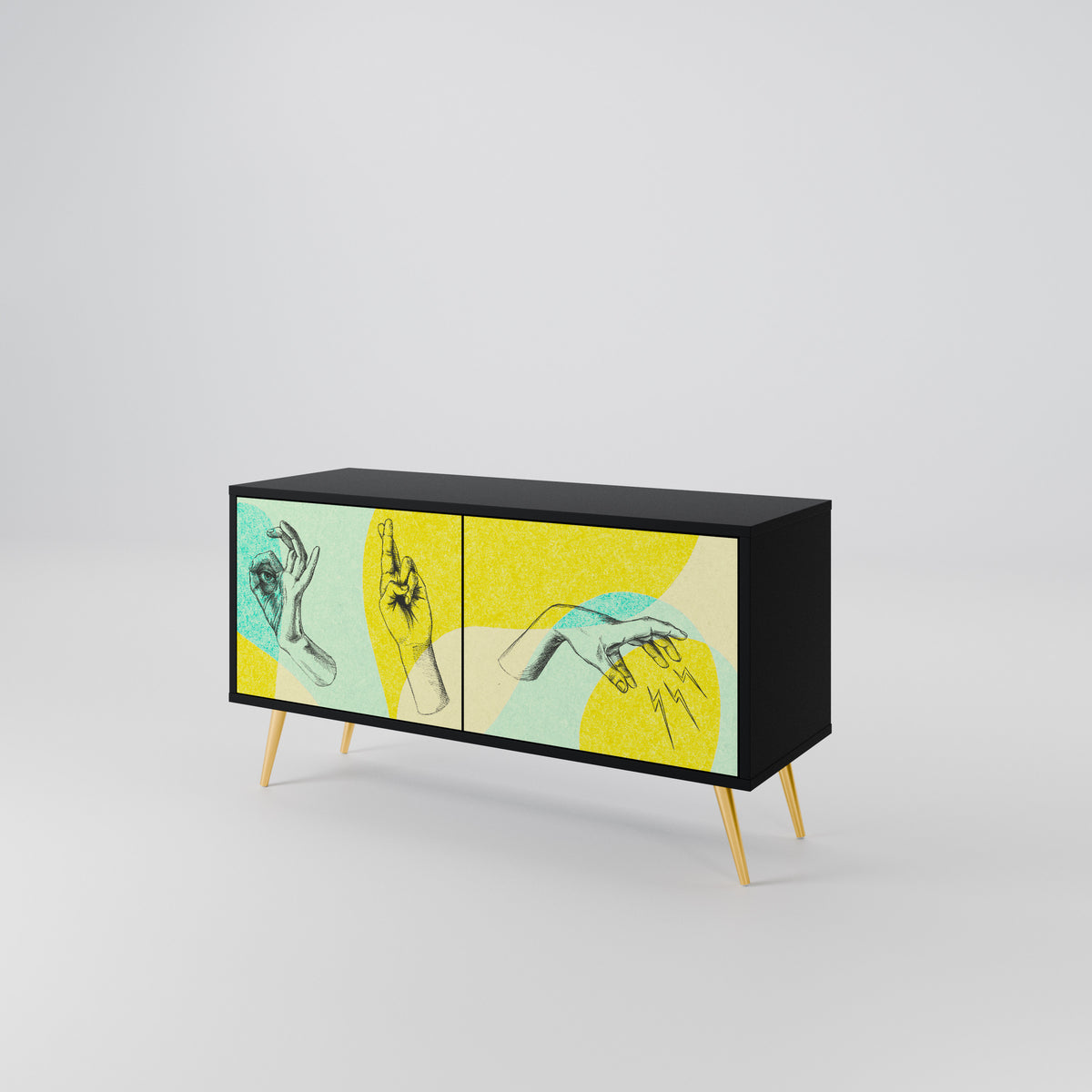 BODY LANGUAGE Mueble de TV Compacto de 2 puertas