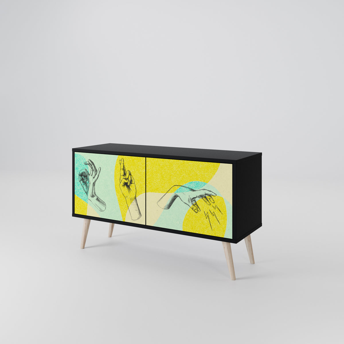 BODY LANGUAGE Mueble de TV Compacto de 2 puertas