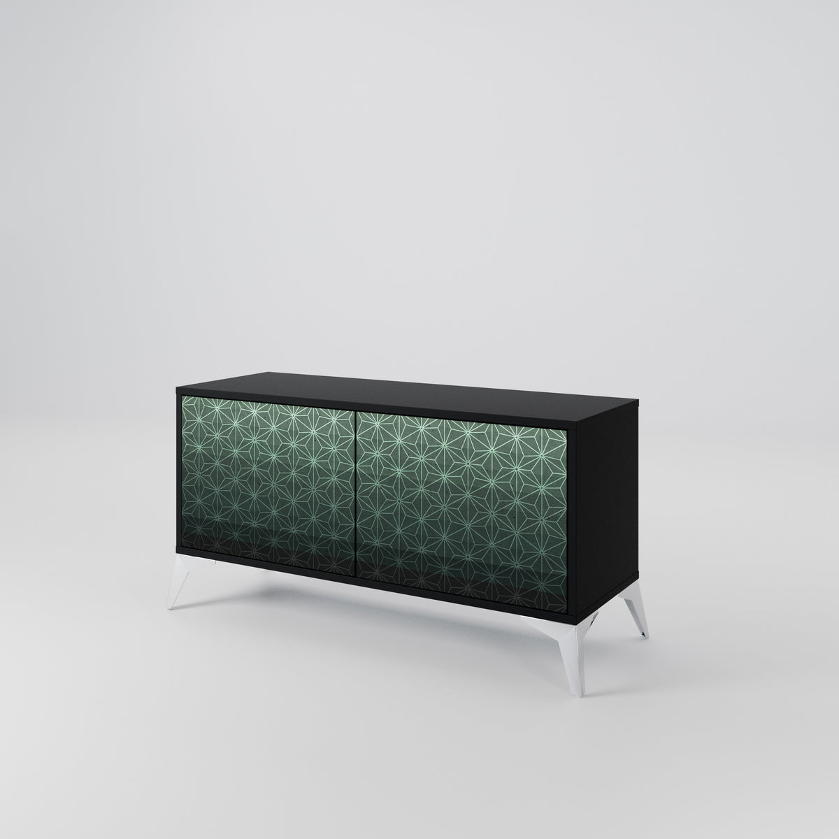 ORNAMENTAL GLIMMER Mueble de TV Compacto de 2 puertas