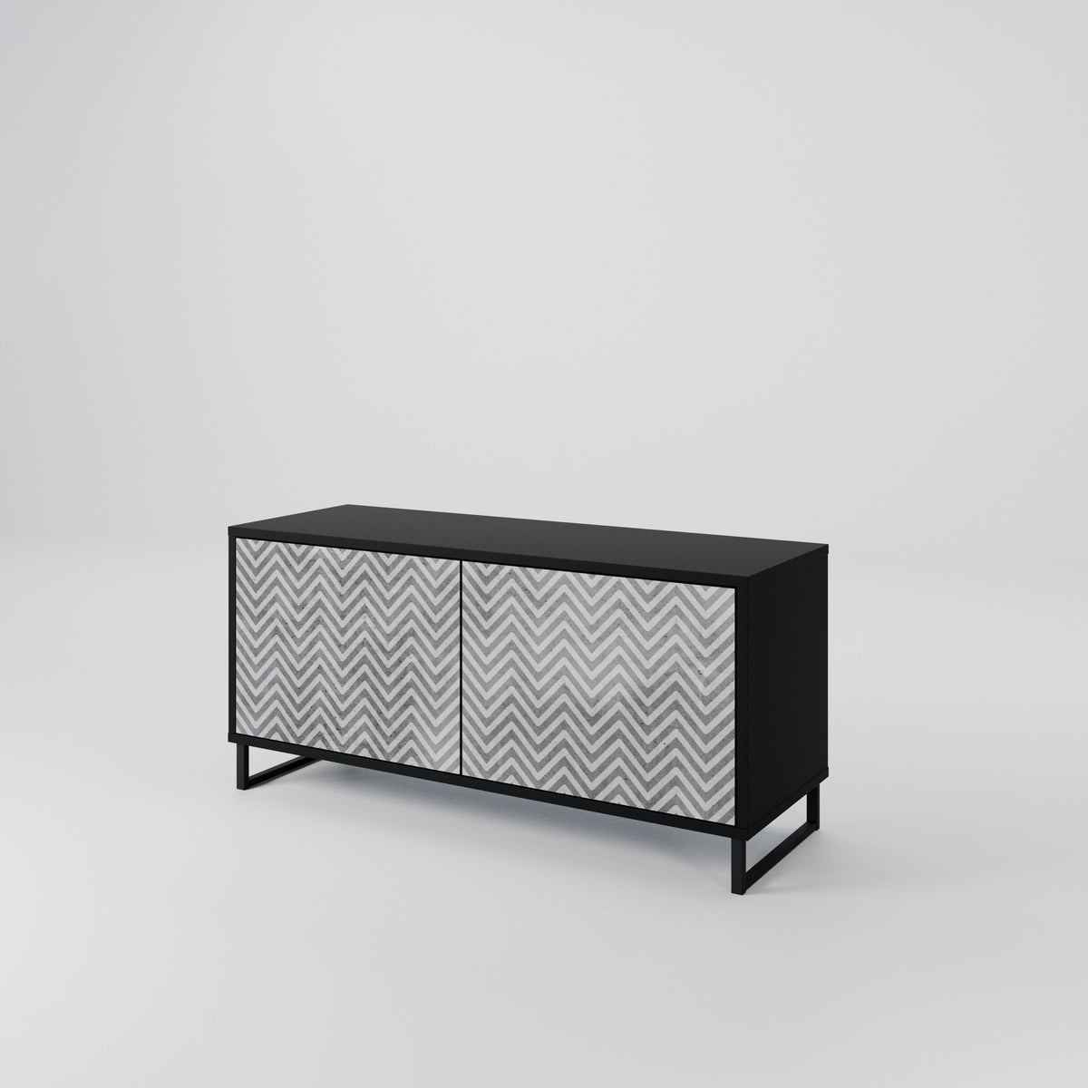 CONCRETE ZIG ZAG Mueble de TV Compacto de 2 puertas