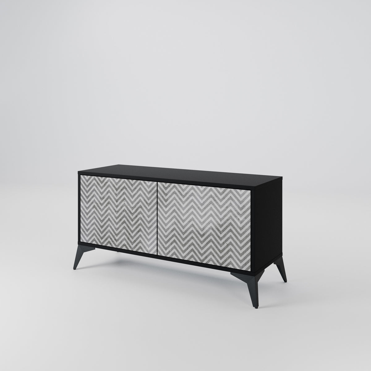 CONCRETE ZIG ZAG Mueble de TV Compacto de 2 puertas