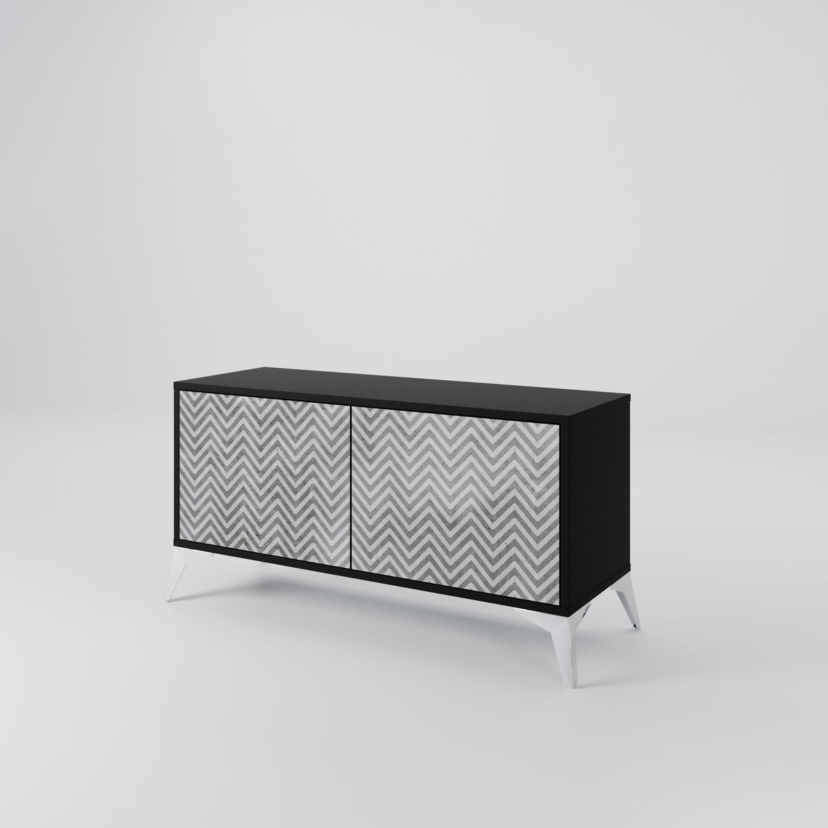 CONCRETE ZIG ZAG Mueble de TV Compacto de 2 puertas